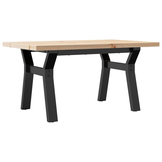 Coffee Table Y-Frame 80x50x40,5 cm Solid Wood Pine and Steel Coffee Table Y-Frame 80x50x40,5 cm Solid Wood Pine and Steel