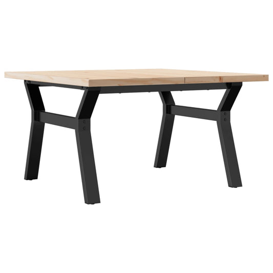 Coffee Table Y-Frame 80x80x45.5 cm Solid Wood Pine and Steel Coffee Table Y-Frame 80x80x45.5 cm Solid Wood Pine and Steel