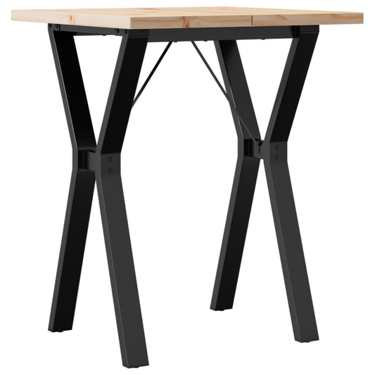 Dining Table Y-Frame 60x60x75.5 cm Solid Wood Pine and Steel Dining Table Y-Frame 60x60x75.5 cm Solid Wood Pine and Steel