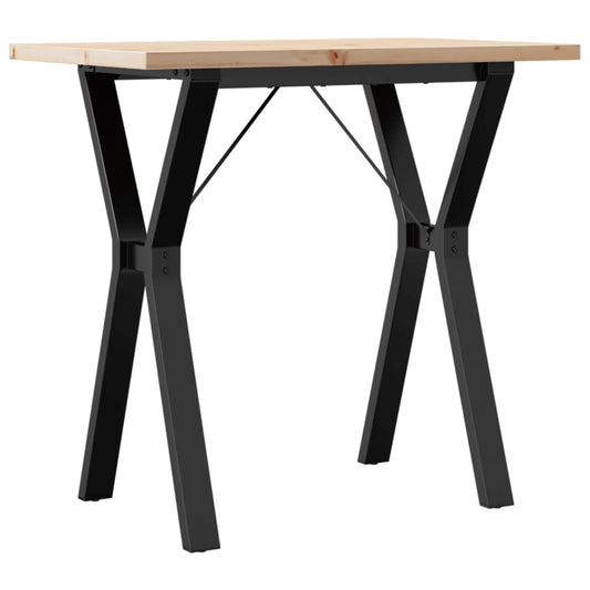 Dining Table Y-Frame 80x50x75.5 cm Solid Wood Pine and Steel Dining Table Y-Frame 80x50x75.5 cm Solid Wood Pine and Steel
