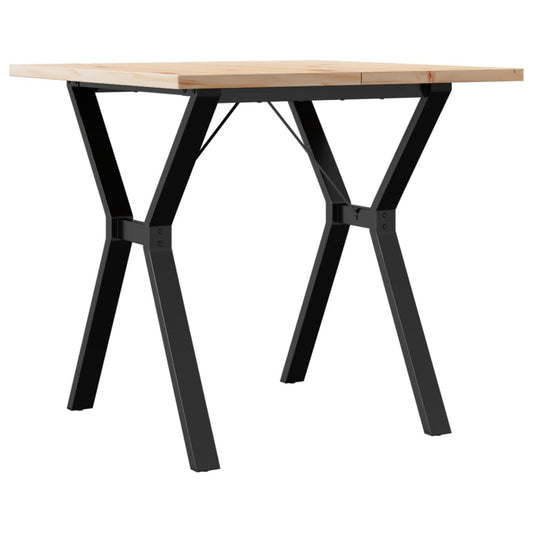 Dining Table Y-Frame 80x80x75,5 cm Solid Wood Pine and Steel Dining Table Y-Frame 80x80x75,5 cm Solid Wood Pine and Steel