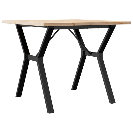 Dining Table Y-Frame 90x90x75.5 cm Solid Wood Pine and Steel Dining Table Y-Frame 90x90x75.5 cm Solid Wood Pine and Steel
