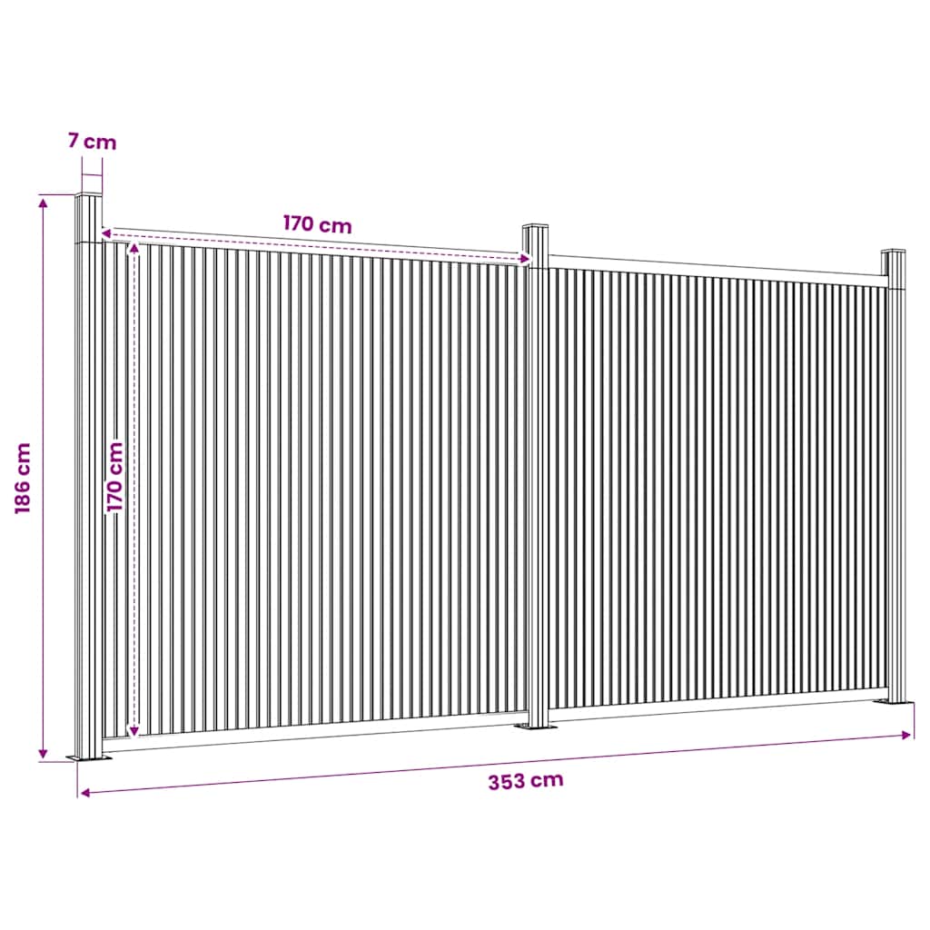 Fence Panel Brown 353x186 cm WPC
