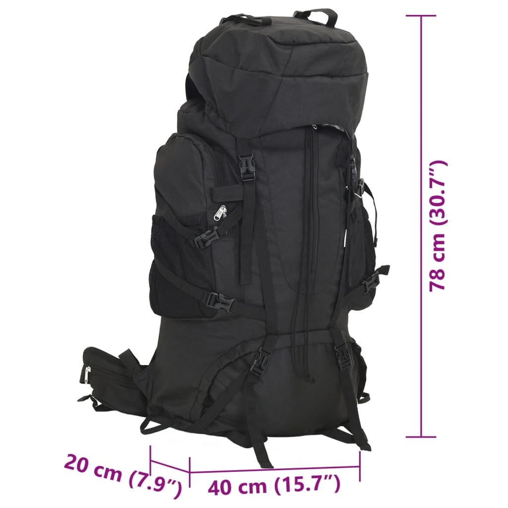 Hiking Backpack Black 80 L Oxford Fabric