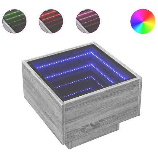 Side Table with LED Grey Sonoma 40x40x30 cm Engineered Wood Side Table with LED Grey Sonoma 40x40x30 cm Engineered Wood