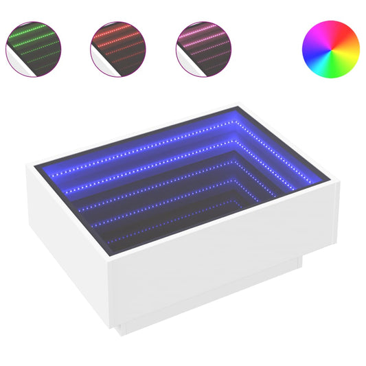 Coffee Table with LED White 70x50x30 cm Engineered Wood Coffee Table with LED White 70x50x30 cm Engineered Wood