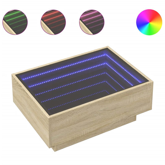 Coffee Table with LED Sonoma Oak 70x50x30 cm Engineered Wood Coffee Table with LED Sonoma Oak 70x50x30 cm Engineered Wood