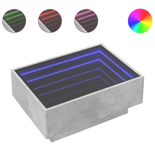 Coffee Table with LED Concrete Grey 70x50x30 cm Engineered Wood Coffee Table with LED Concrete Grey 70x50x30 cm Engineered Wood