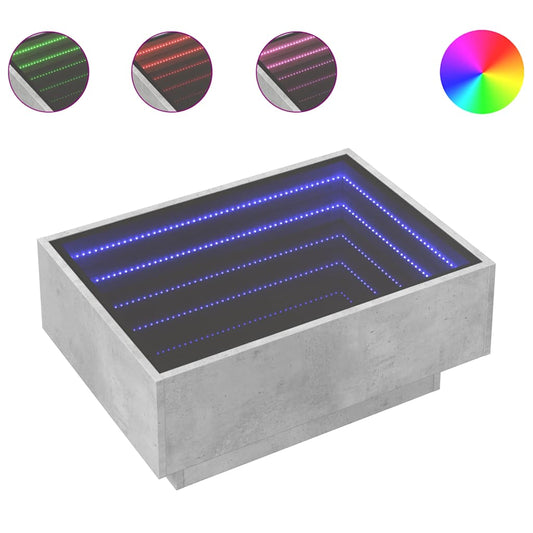 Coffee Table with LED Concrete Grey 70x50x30 cm Engineered Wood Coffee Table with LED Concrete Grey 70x50x30 cm Engineered Wood