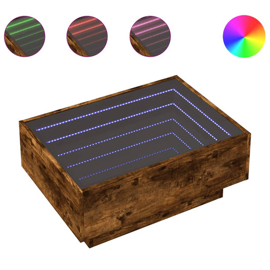 Coffee Table with LED Smoked Oak 70x50x30 cm Engineered Wood Coffee Table with LED Smoked Oak 70x50x30 cm Engineered Wood