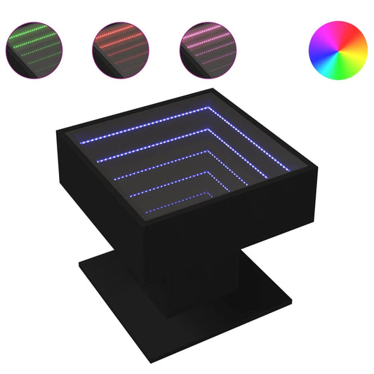 Coffee Table with LED Black 50x50x45 cm Engineered Wood Coffee Table with LED Black 50x50x45 cm Engineered Wood