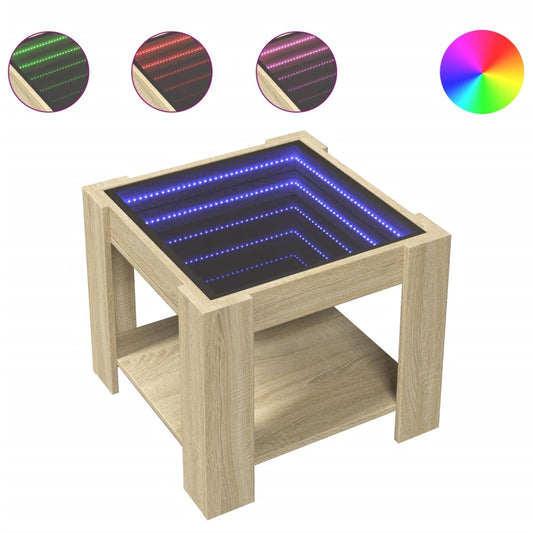 Coffee Table with LED Sonoma Oak 53x53x45 cm Engineered Wood Coffee Table with LED Sonoma Oak 53x53x45 cm Engineered Wood