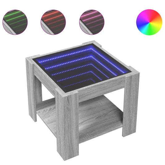 Coffee Table with LED Grey Sonoma 53x53x45 cm Engineered Wood Coffee Table with LED Grey Sonoma 53x53x45 cm Engineered Wood