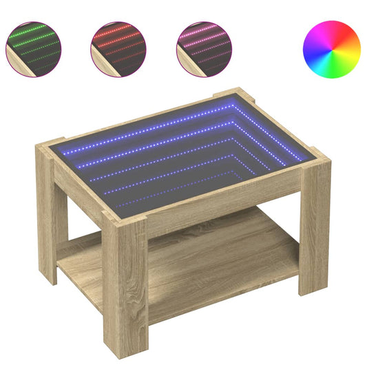 Coffee Table with LED Sonoma Oak 73x53x45 cm Engineered Wood Coffee Table with LED Sonoma Oak 73x53x45 cm Engineered Wood