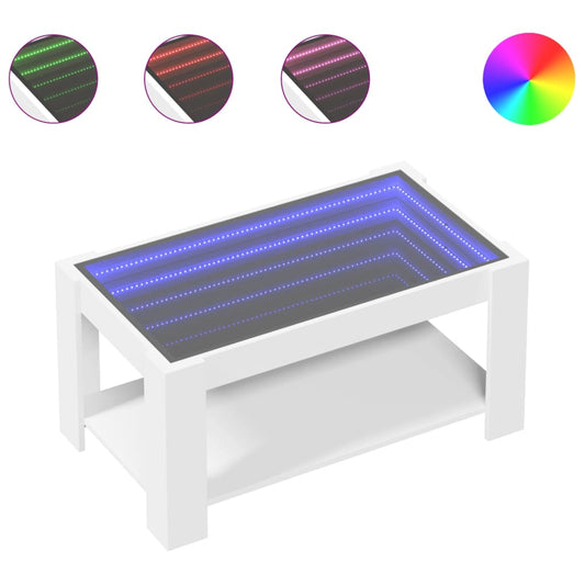 Coffee Table with LED White 93x53x45 cm Engineered Wood Coffee Table with LED White 93x53x45 cm Engineered Wood