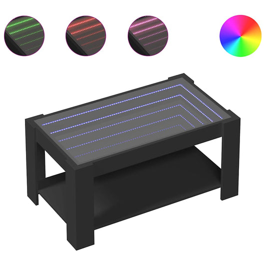 Coffee Table with LED Black 93x53x45 cm Engineered Wood Coffee Table with LED Black 93x53x45 cm Engineered Wood