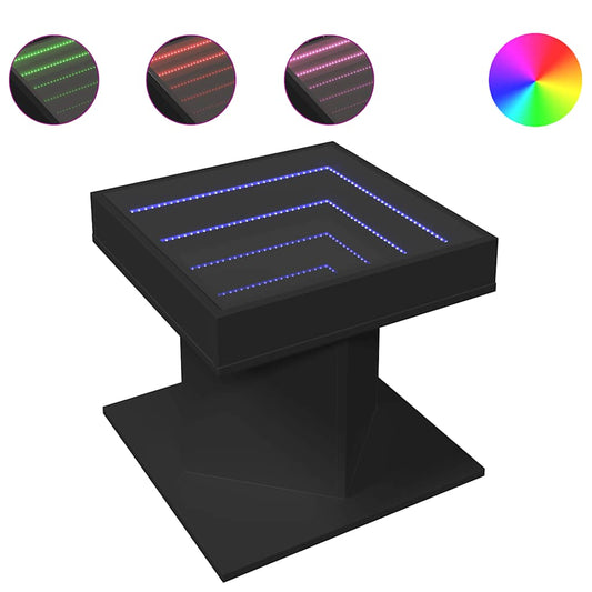 Coffee Table with LED Black 50x50x45 cm Engineered Wood Coffee Table with LED Black 50x50x45 cm Engineered Wood