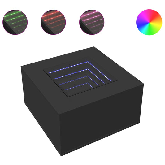 Coffee Table with LED Black 60x60x40 cm Engineered Wood Coffee Table with LED Black 60x60x40 cm Engineered Wood