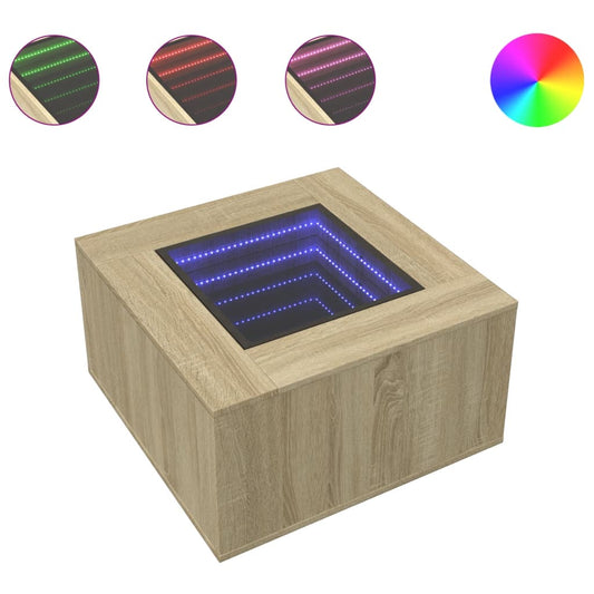 Coffee Table with LED Sonoma Oak 60x60x40 cm Engineered Wood Coffee Table with LED Sonoma Oak 60x60x40 cm Engineered Wood