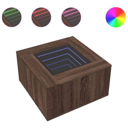 Coffee Table with LED Brown Oak 60x60x40 cm Engineered Wood Coffee Table with LED Brown Oak 60x60x40 cm Engineered Wood