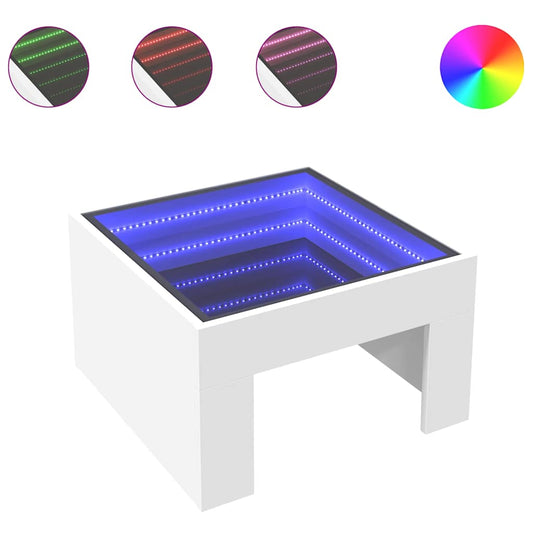 Coffee Table with Infinity LED White 50x50x30 cm Coffee Table with Infinity LED White 50x50x30 cm