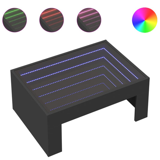 Coffee Table with Infinity LED Black 70x50x30 cm Coffee Table with Infinity LED Black 70x50x30 cm