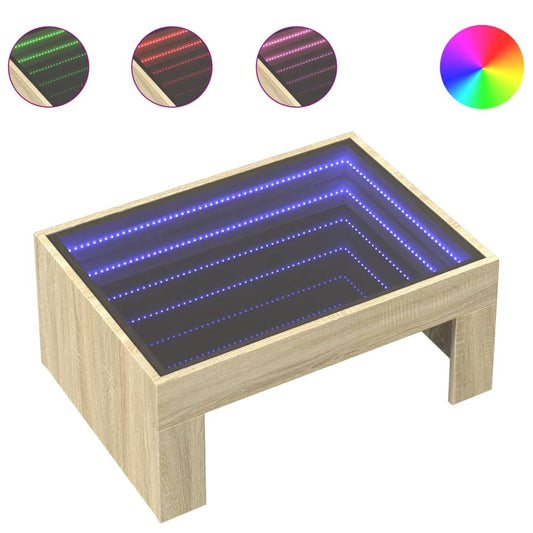 Coffee Table with Infinity LED Sonoma Oak 70x50x30 cm Coffee Table with Infinity LED Sonoma Oak 70x50x30 cm