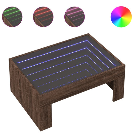 Coffee Table with Infinity LED Brown Oak 70x50x30 cm Coffee Table with Infinity LED Brown Oak 70x50x30 cm