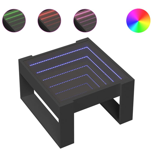 Coffee Table with Infinity LED Black 50x53x30 cm Coffee Table with Infinity LED Black 50x53x30 cm
