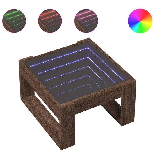 Coffee Table with Infinity LED Brown Oak 50x53x30 cm Coffee Table with Infinity LED Brown Oak 50x53x30 cm
