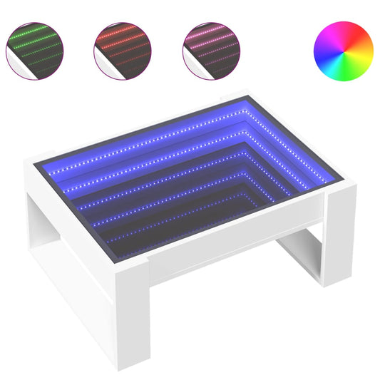 Coffee Table with Infinity LED White 70x53x30 cm Coffee Table with Infinity LED White 70x53x30 cm