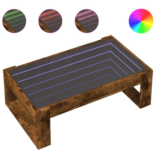 Coffee Table with Infinity LED Smoked Oak 90x53x30 cm Coffee Table with Infinity LED Smoked Oak 90x53x30 cm