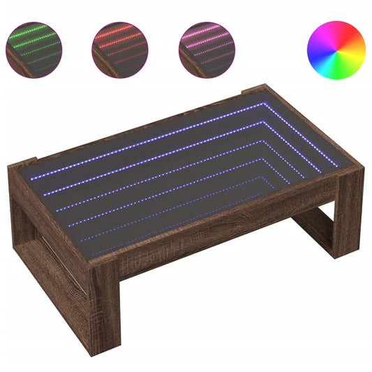Coffee Table with Infinity LED Brown Oak 90x53x30 cm Coffee Table with Infinity LED Brown Oak 90x53x30 cm
