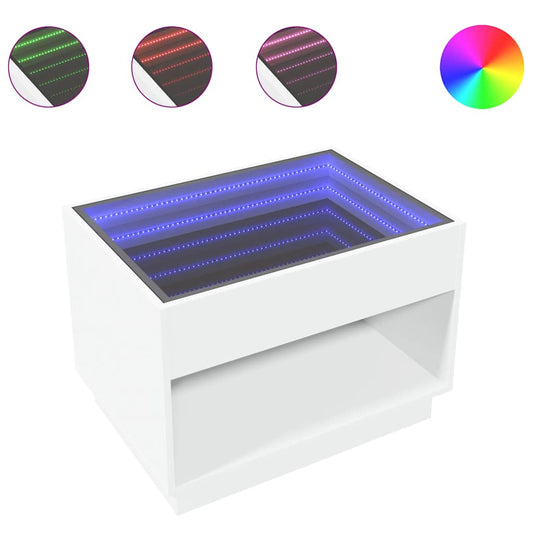 Coffee Table with Infinity LED White 70x50x50 cm Coffee Table with Infinity LED White 70x50x50 cm