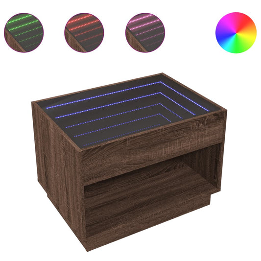 Coffee Table with Infinity LED Brown Oak 70x50x50 cm Coffee Table with Infinity LED Brown Oak 70x50x50 cm