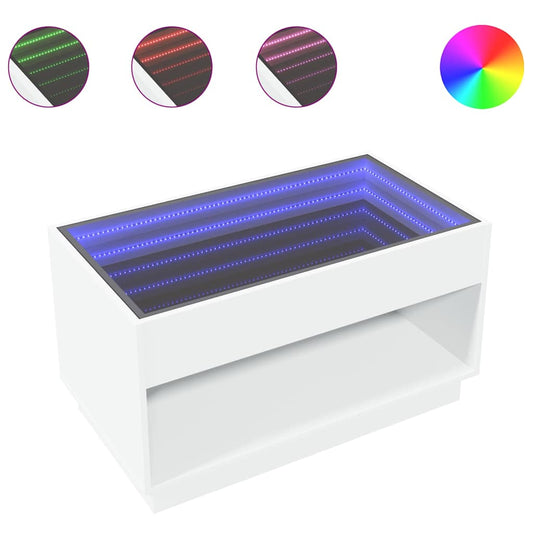 Coffee Table with Infinity LED White 90x50x50 cm Coffee Table with Infinity LED White 90x50x50 cm