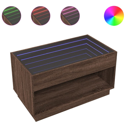 Coffee Table with Infinity LED Brown Oak 90x50x50 cm Coffee Table with Infinity LED Brown Oak 90x50x50 cm