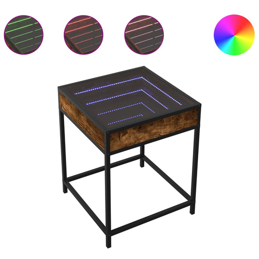 Coffee Table with Infinity LED Smoked Oak 40x40x51 cm Coffee Table with Infinity LED Smoked Oak 40x40x51 cm