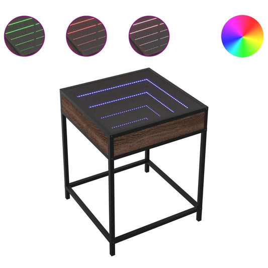 Coffee Table with Infinity LED Brown Oak 40x40x51 cm Coffee Table with Infinity LED Brown Oak 40x40x51 cm