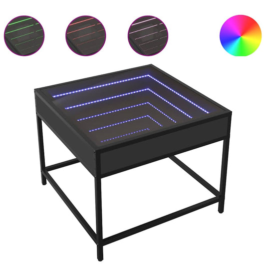 Coffee Table with Infinity LED Black 50x50x41 cm Coffee Table with Infinity LED Black 50x50x41 cm