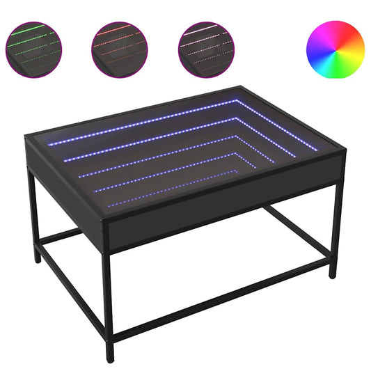 Coffee Table with Infinity LED Black 70x50x41 cm Coffee Table with Infinity LED Black 70x50x41 cm