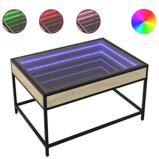 Coffee Table with Infinity LED Sonoma Oak 70x50x41 cm Coffee Table with Infinity LED Sonoma Oak 70x50x41 cm