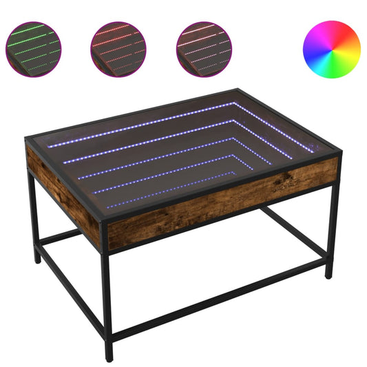 Coffee Table with Infinity LED Smoked Oak 70x50x41 cm Coffee Table with Infinity LED Smoked Oak 70x50x41 cm