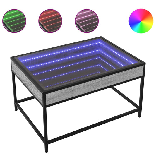 Coffee Table with Infinity LED Grey Sonoma 70x50x41 cm Coffee Table with Infinity LED Grey Sonoma 70x50x41 cm