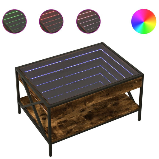 Coffee Table with Infinity LED Smoked Oak 70x50x38 cm Coffee Table with Infinity LED Smoked Oak 70x50x38 cm