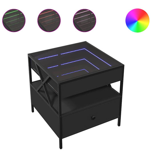 Coffee Table with Infinity LED Black 50x50x51 cm Coffee Table with Infinity LED Black 50x50x51 cm