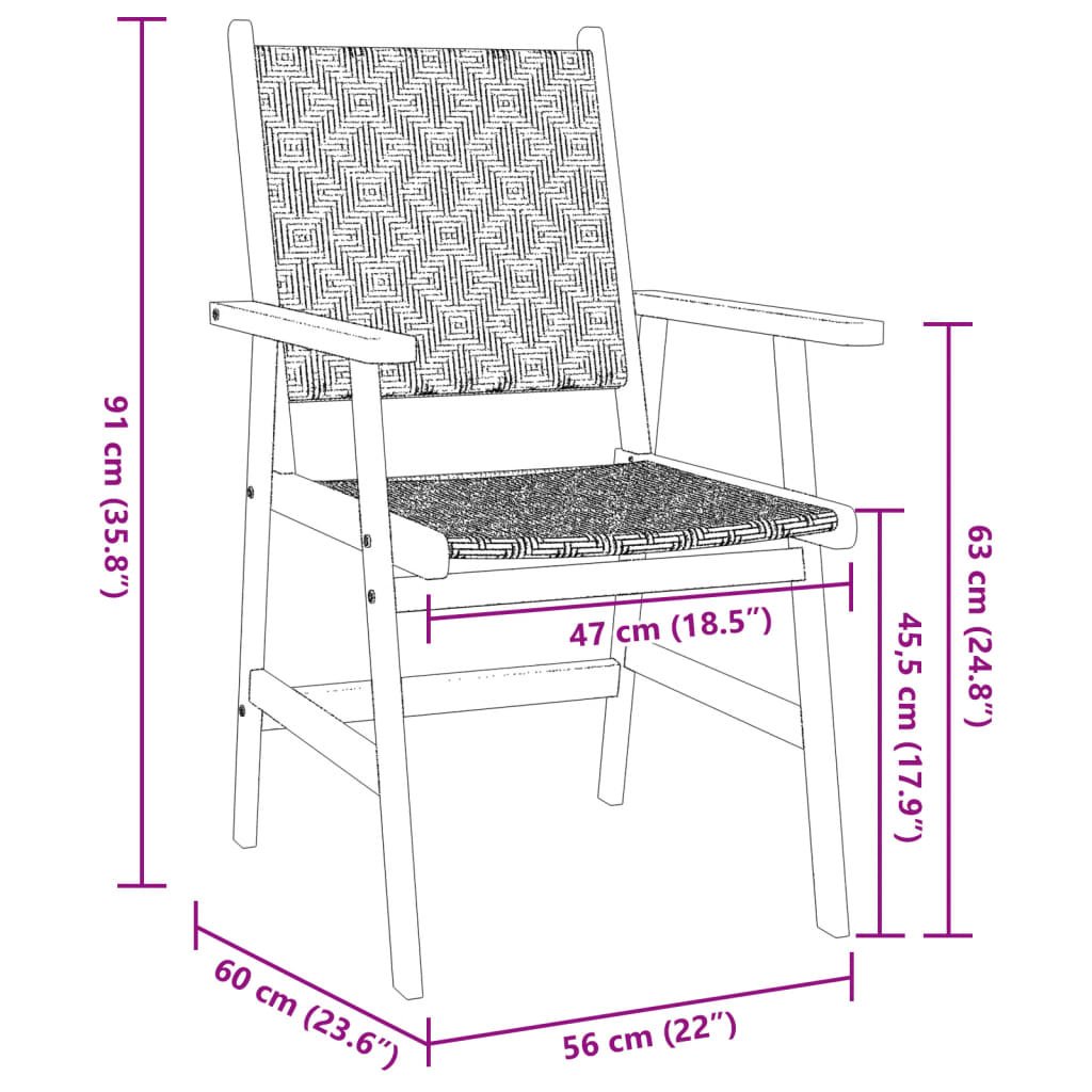 3 Piece Garden Dining Set Solid Wood Acacia
