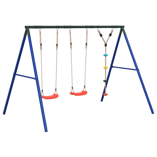 Outdoor Swing Set with Swings and Disc Swing Outdoor Swing Set with Swings and Disc Swing