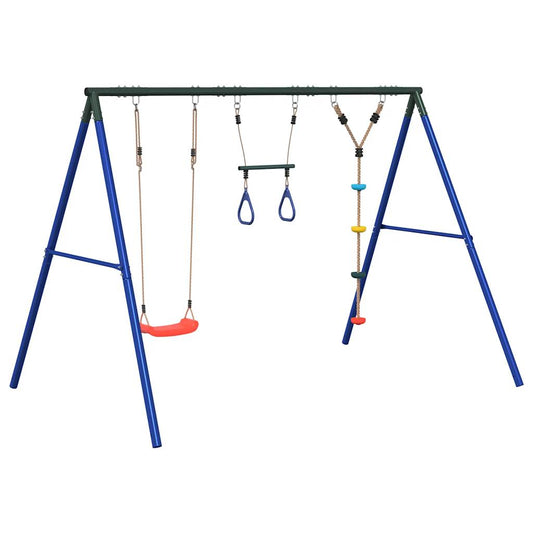 Outdoor Swing Set with Swing, Trapeze, Disc Swing Outdoor Swing Set with Swing, Trapeze, Disc Swing