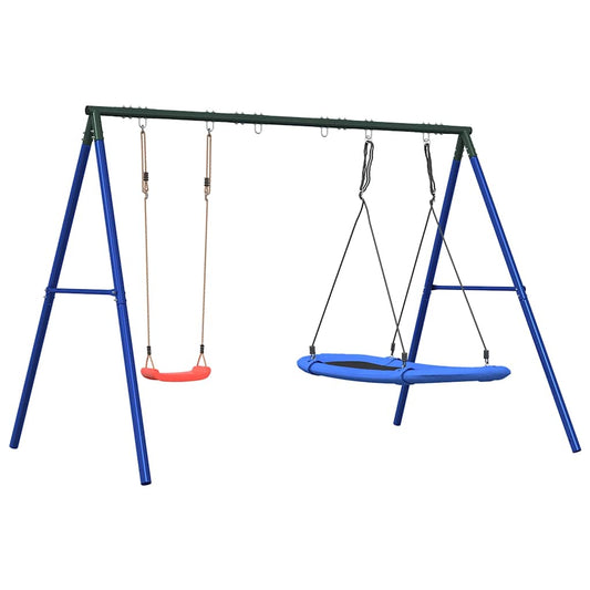 Outdoor Swing Set with Swing and Nest Swing Outdoor Swing Set with Swing and Nest Swing